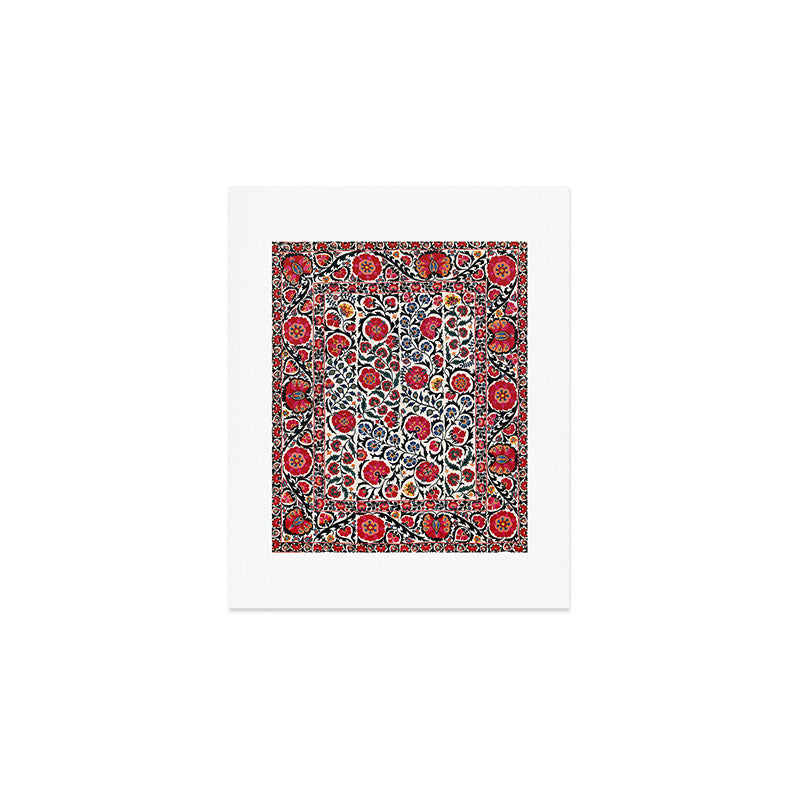 Shakhrisyabz Suzani Southwest Uzbekistan Rug Print Art Print Gallery Image 1