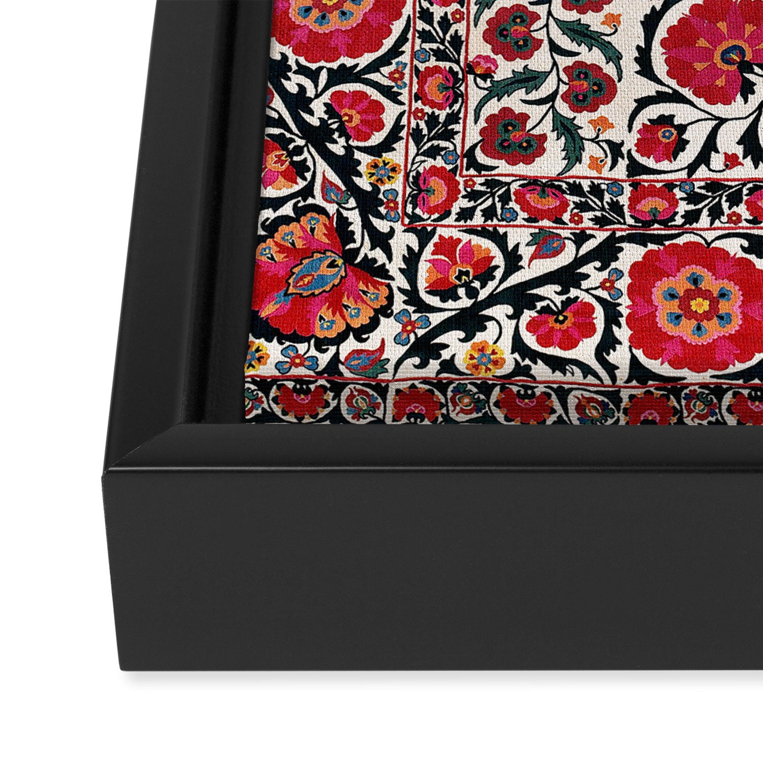 Shakhrisyabz Suzani Southwest Uzbekistan Rug Print Framed Canvas Print Gallery Image 3