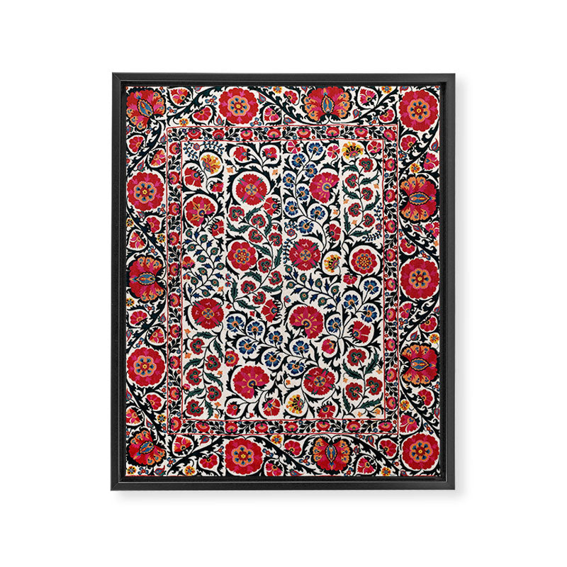 Shakhrisyabz Suzani Southwest Uzbekistan Rug Print Framed Canvas Print Gallery Image 3