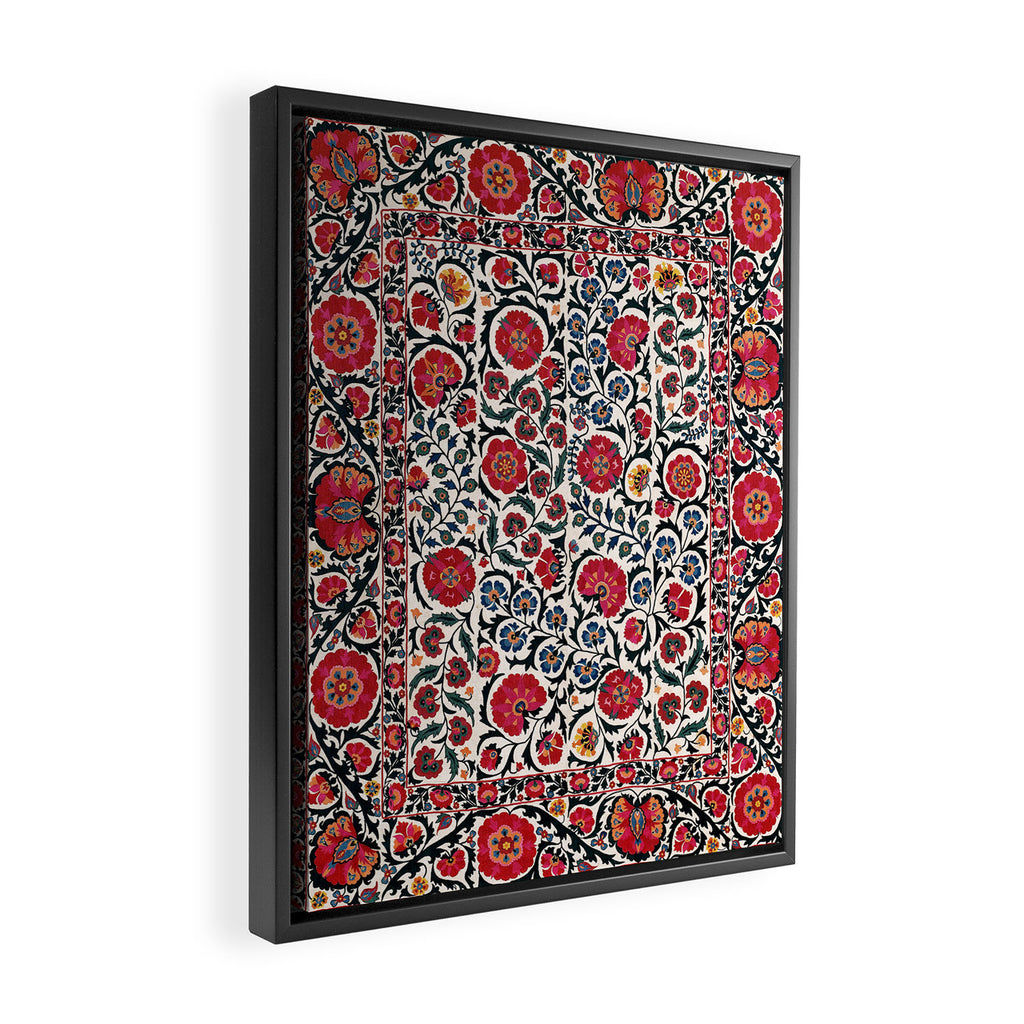 Shakhrisyabz Suzani Southwest Uzbekistan Rug Print Framed Canvas Print Gallery Image 2