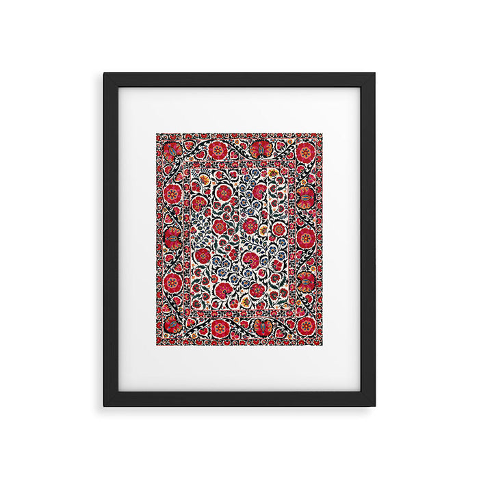 Shakhrisyabz Suzani Southwest Uzbekistan Rug Print Framed Art Print Gallery Image 1