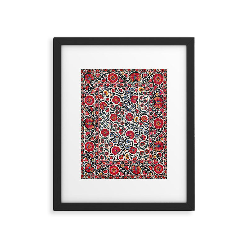 Shakhrisyabz Suzani Southwest Uzbekistan Rug Print Framed Art Print Gallery Image 4