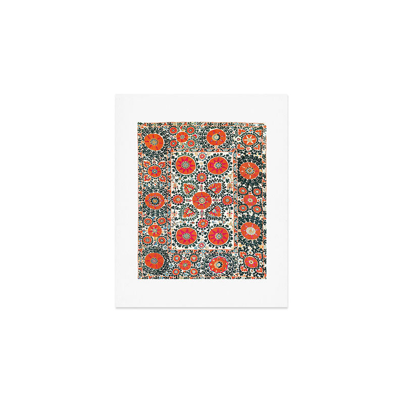 Shakhrisyabz Suzani Uzbek Embroidery Print Art Print Gallery Image 1