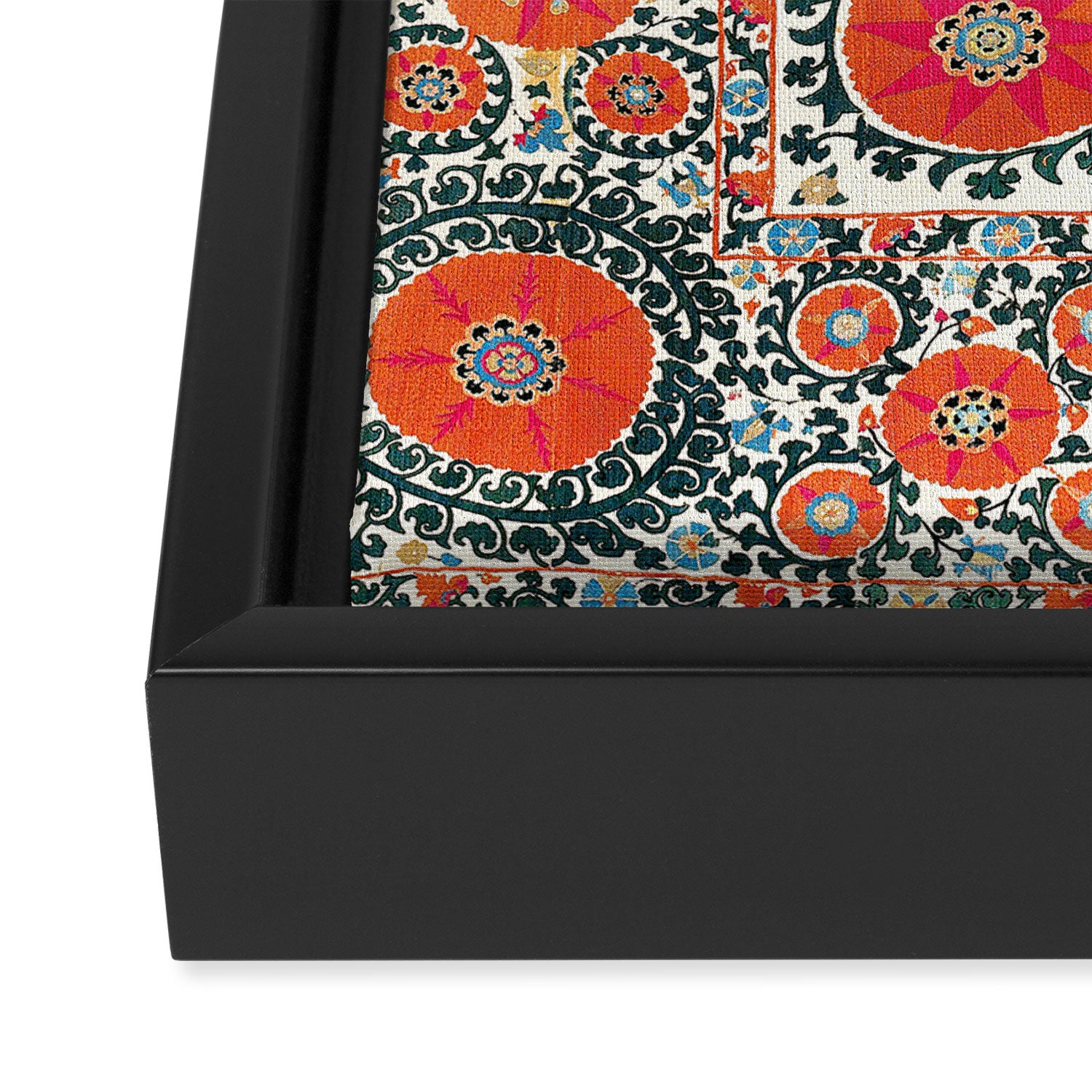 Shakhrisyabz Suzani Uzbek Embroidery Print Framed Canvas Print Gallery Image 3