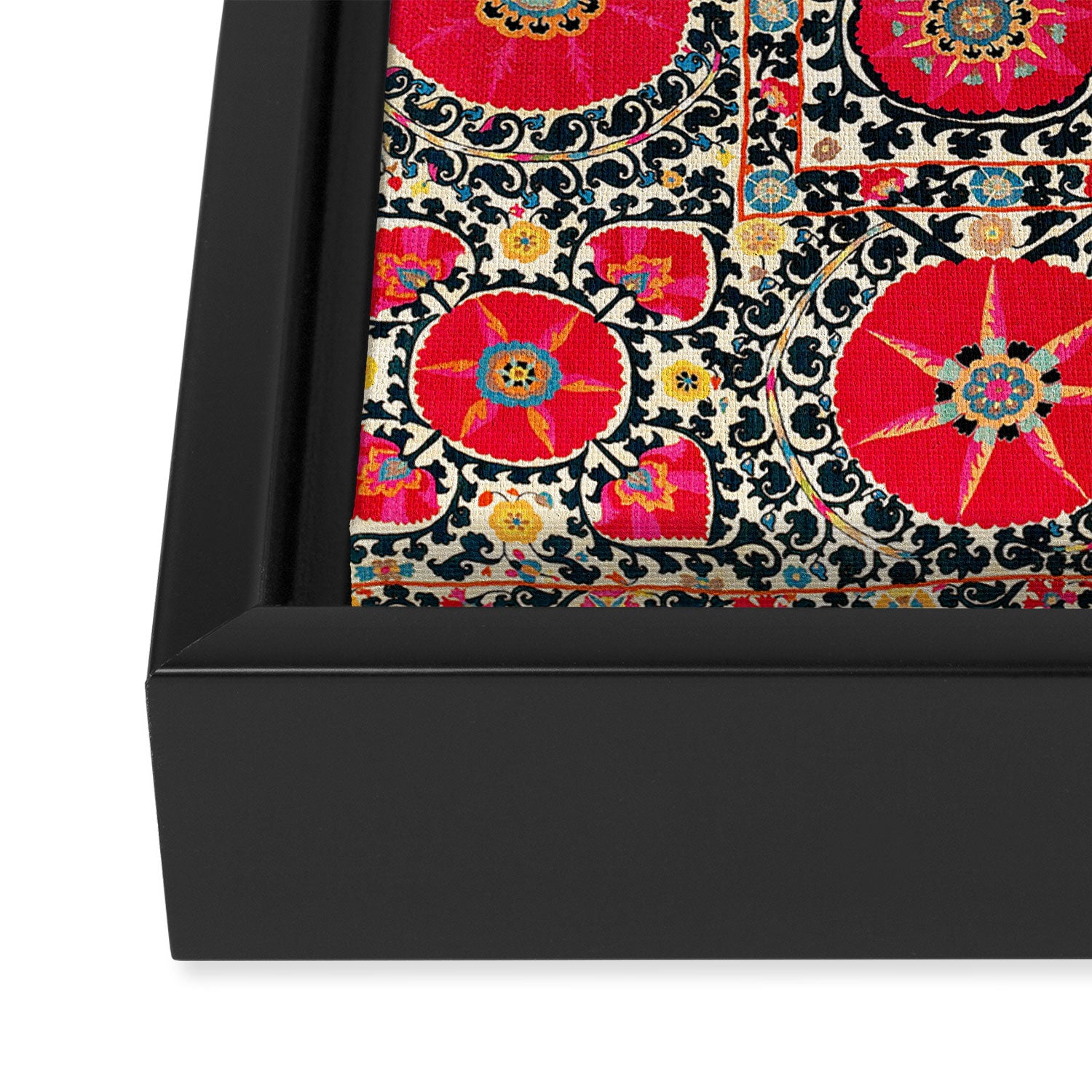 Shakhrisyabz Suzani Uzbek Embroidery Print Framed Canvas Print Gallery Image 3