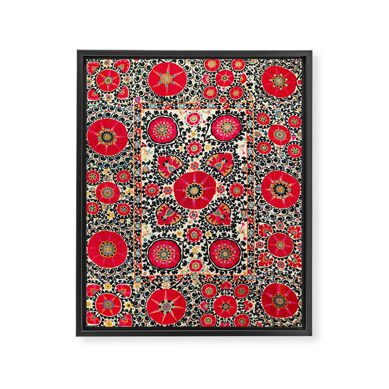 Shakhrisyabz Suzani Uzbek Embroidery Print Framed Canvas Print Gallery Image 3