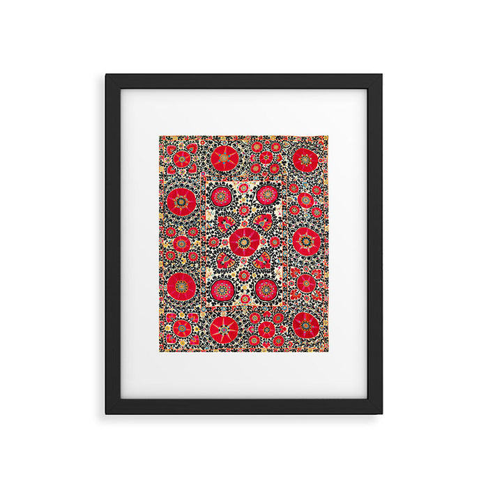 Shakhrisyabz Suzani Uzbek Embroidery Print Framed Art Print Gallery Image 1