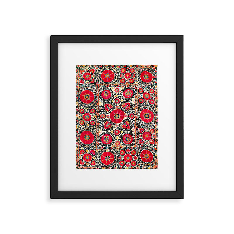 Shakhrisyabz Suzani Uzbek Embroidery Print Framed Art Print Gallery Image 5