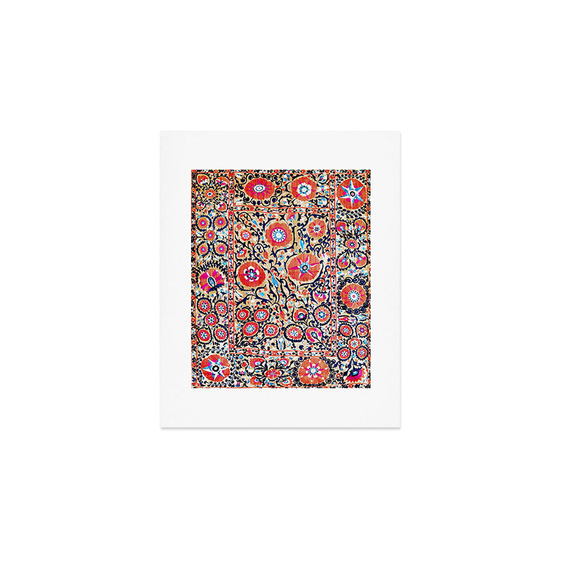 Shakhrisyabz Suzani Uzbek Embroidery Print Art Print Gallery Image 1