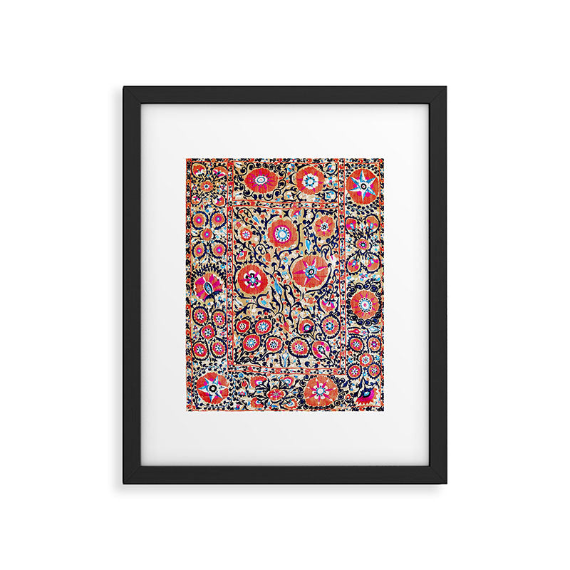 Shakhrisyabz Suzani Uzbek Embroidery Print Framed Art Print Gallery Image 5