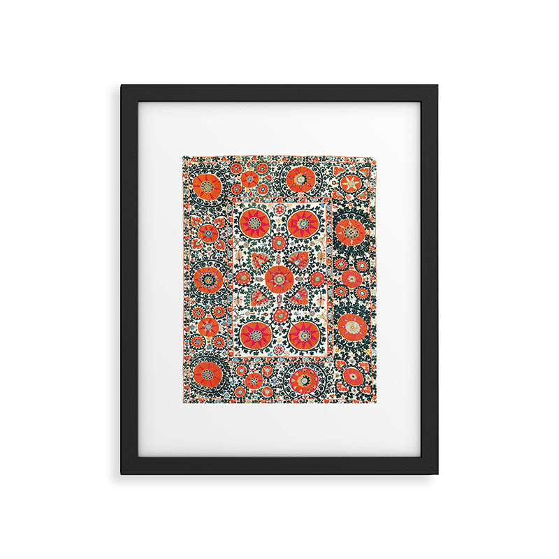 Shakhrisyabz Suzani Uzbek Embroidery Print Framed Art Print Gallery Image 5
