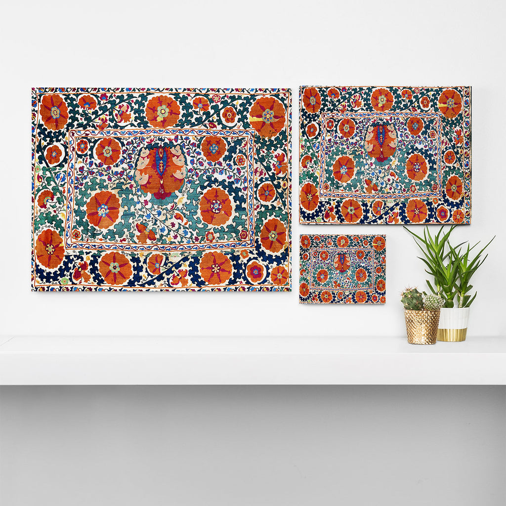 Shakhrisyabz Suzani Uzbekistan Antique Embroidery Print Canvas Print Gallery Image 3