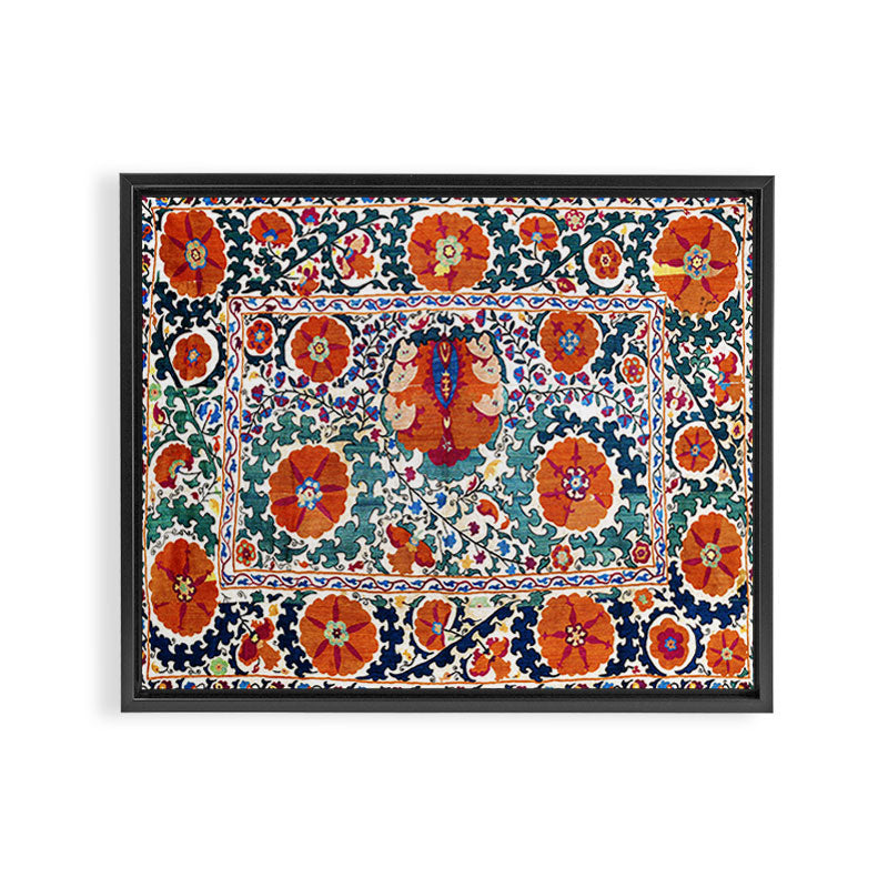 Shakhrisyabz Suzani Uzbekistan Antique Embroidery Print Framed Canvas Print Gallery Image 3