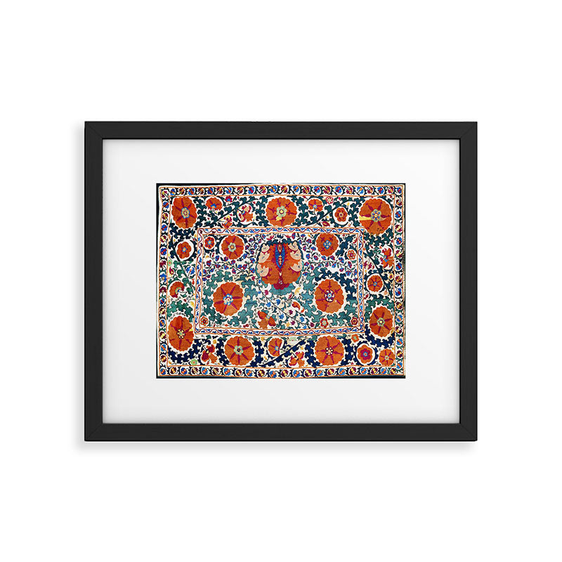 Shakhrisyabz Suzani Uzbekistan Antique Embroidery Print Framed Art Print Gallery Image 5