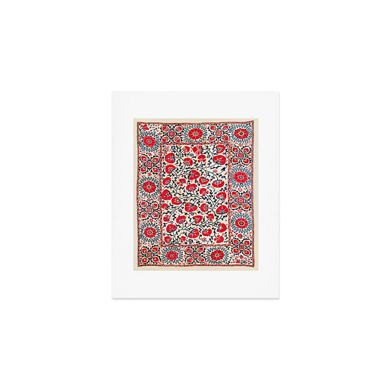 Shakhrisyabz Suzani Uzbekistan Embroidery Print Art Print Gallery Image 1