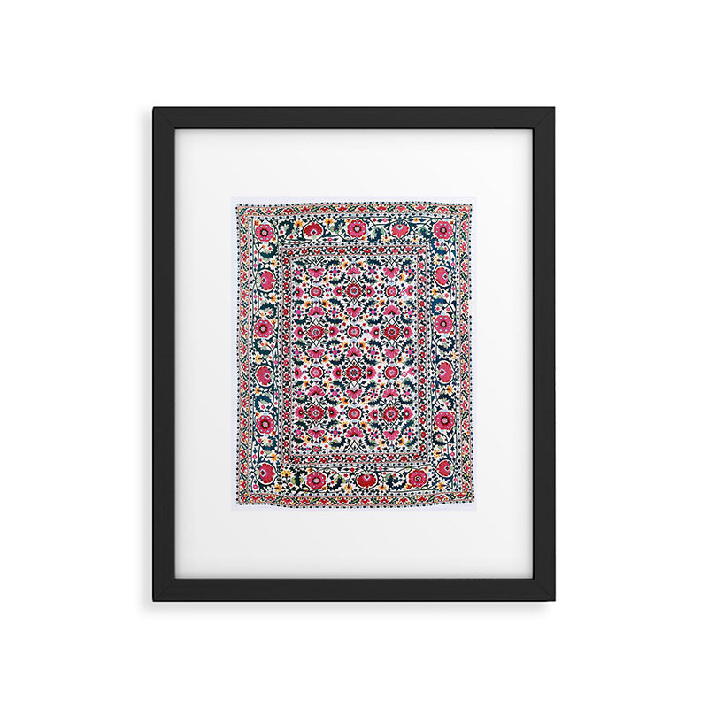 Shakhrisyabz Suzani Uzbekistan Embroidery Print Framed Art Print Gallery Image 5