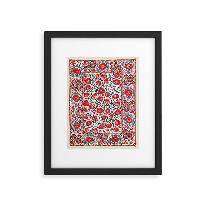 Shakhrisyabz Suzani Uzbekistan Embroidery Print Framed Art Print Gallery Image 1