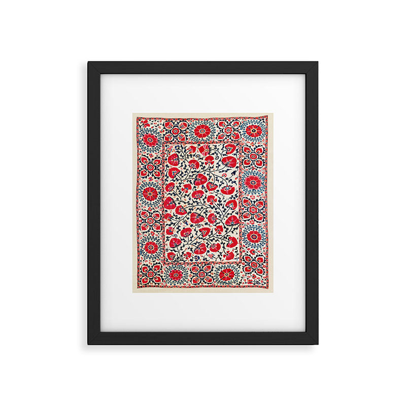 Shakhrisyabz Suzani Uzbekistan Embroidery Print Framed Art Print Gallery Image 5