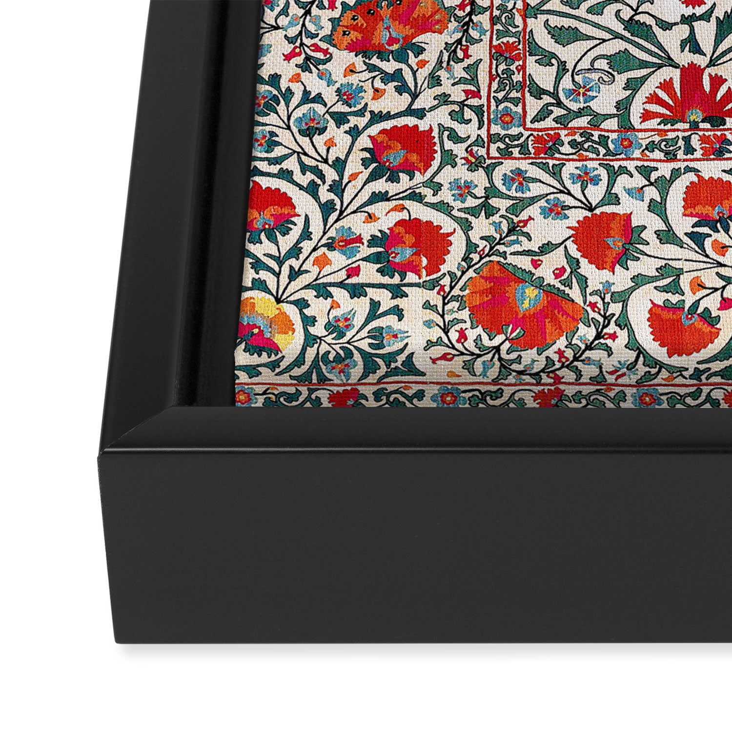 Shakhrisyabz Suzani Uzbekistan Floral Embroidery Print Framed Canvas Print Gallery Image 3
