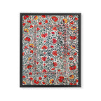 Shakhrisyabz Suzani Uzbekistan Floral Embroidery Print Framed Canvas Print Gallery Image 3
