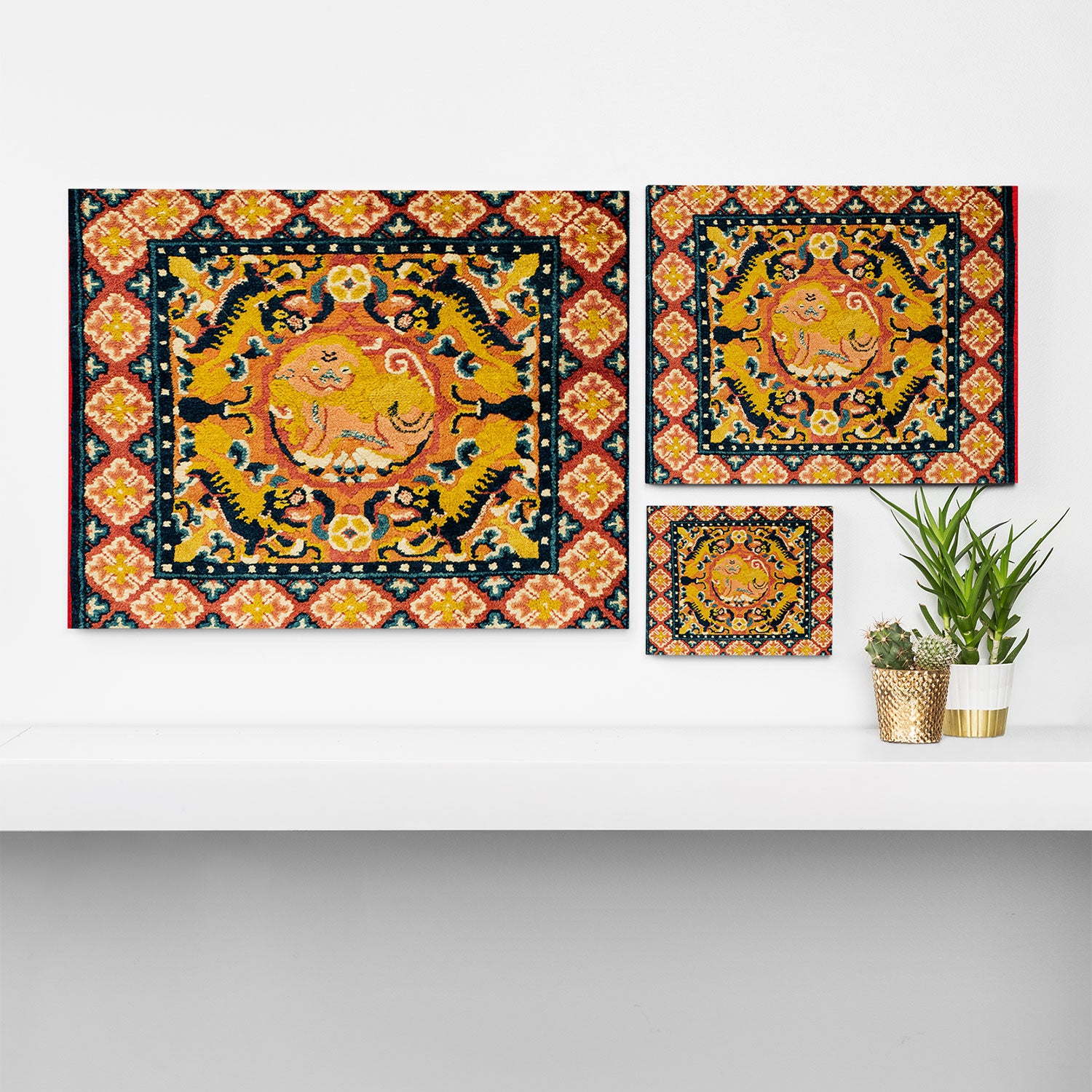 Shigatse Khagangma  Antique Tibetan Seat Mat Print Canvas Print Gallery Image 3