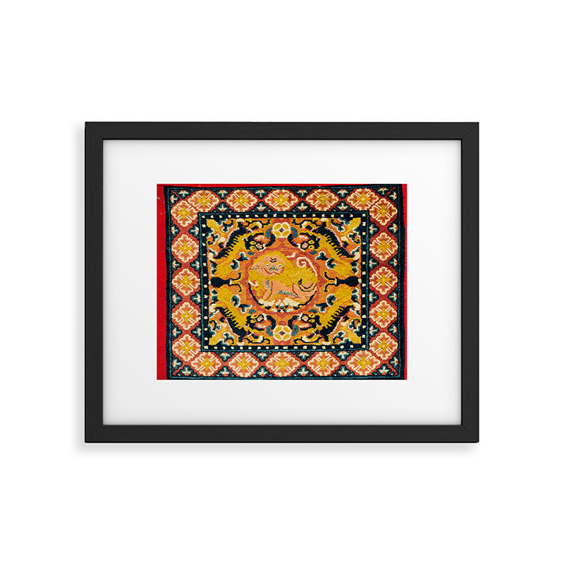 Shigatse Khagangma  Antique Tibetan Seat Mat Print Framed Art Print Gallery Image 5