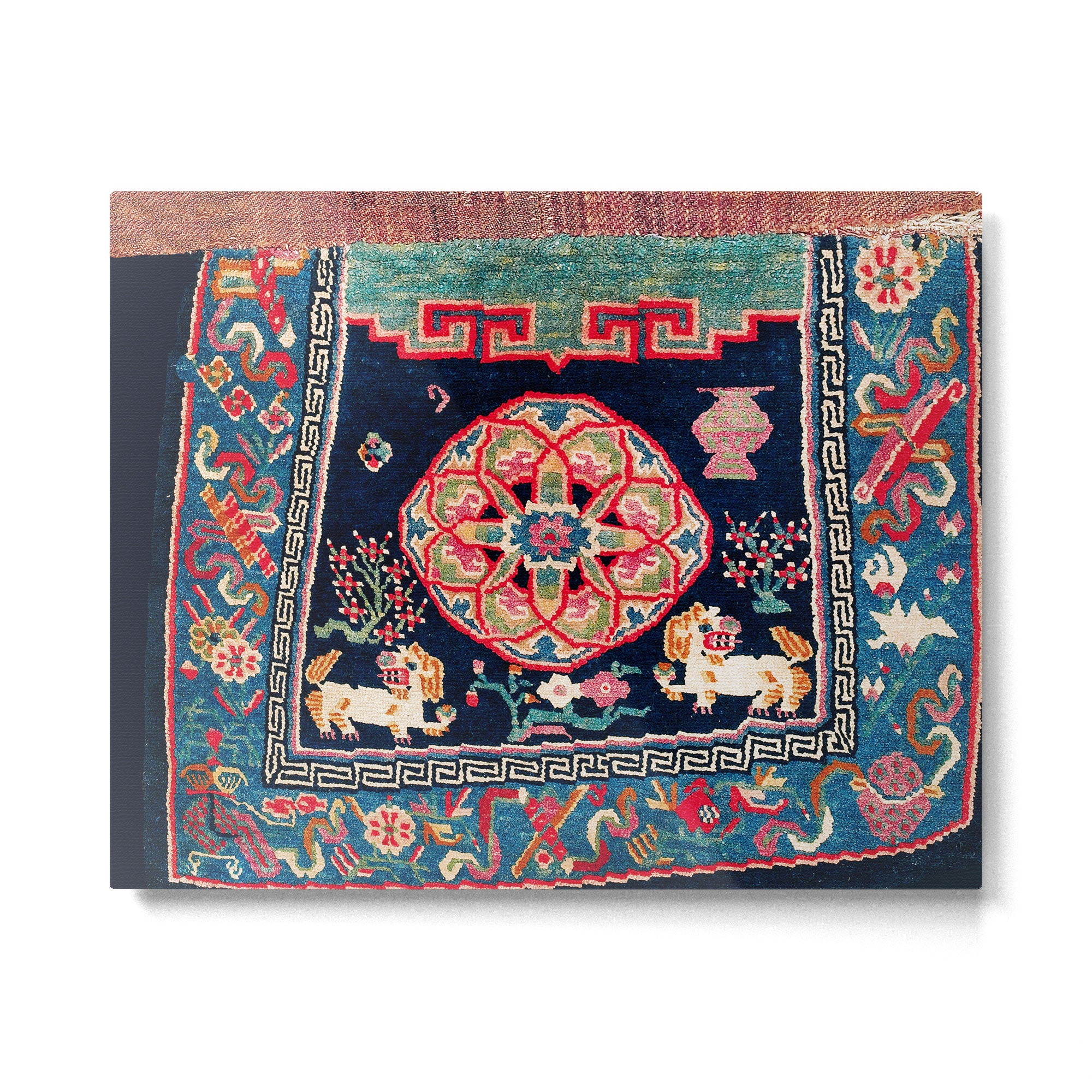 Shigatse Makden South Tibetan Buddhist Saddle Cover Print Metal Print Gallery Image 4