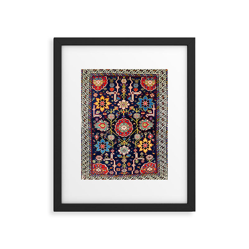 Shirvan Caucasian Afshan Antique Rug Print Framed Art Print Gallery Image 6