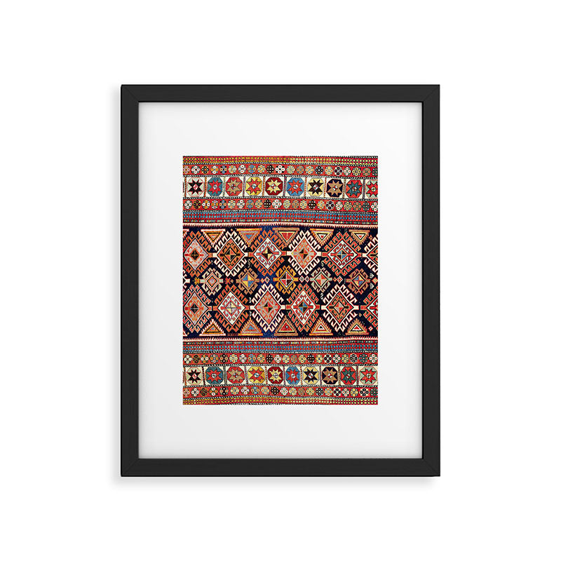 Shirvan East Caucasian Antique Rug Print Framed Art Print Gallery Image 5