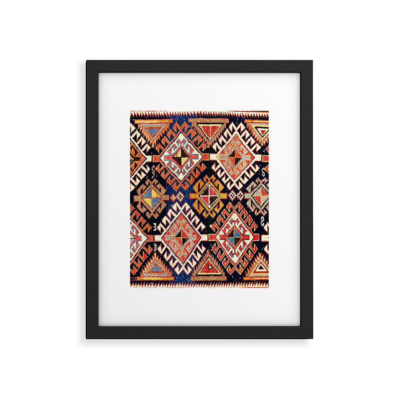 Shirvan East Caucasian Antique Rug Print Framed Art Print Gallery Image 4