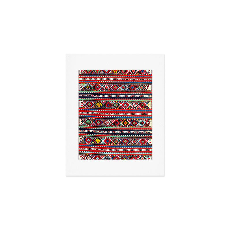 Shirvan East Caucasus Colorful Kilim Print Art Print Gallery Image 1