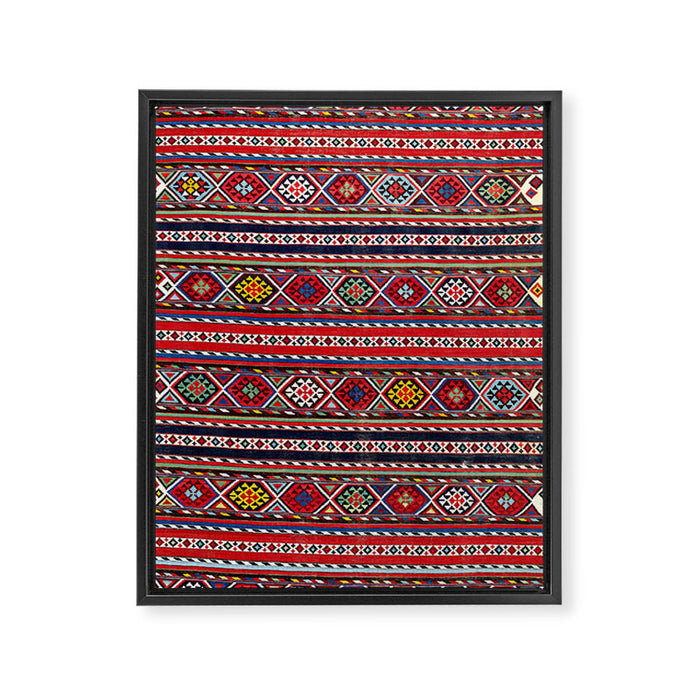Shirvan East Caucasus Colorful Kilim Print Framed Canvas Print Gallery Image 1