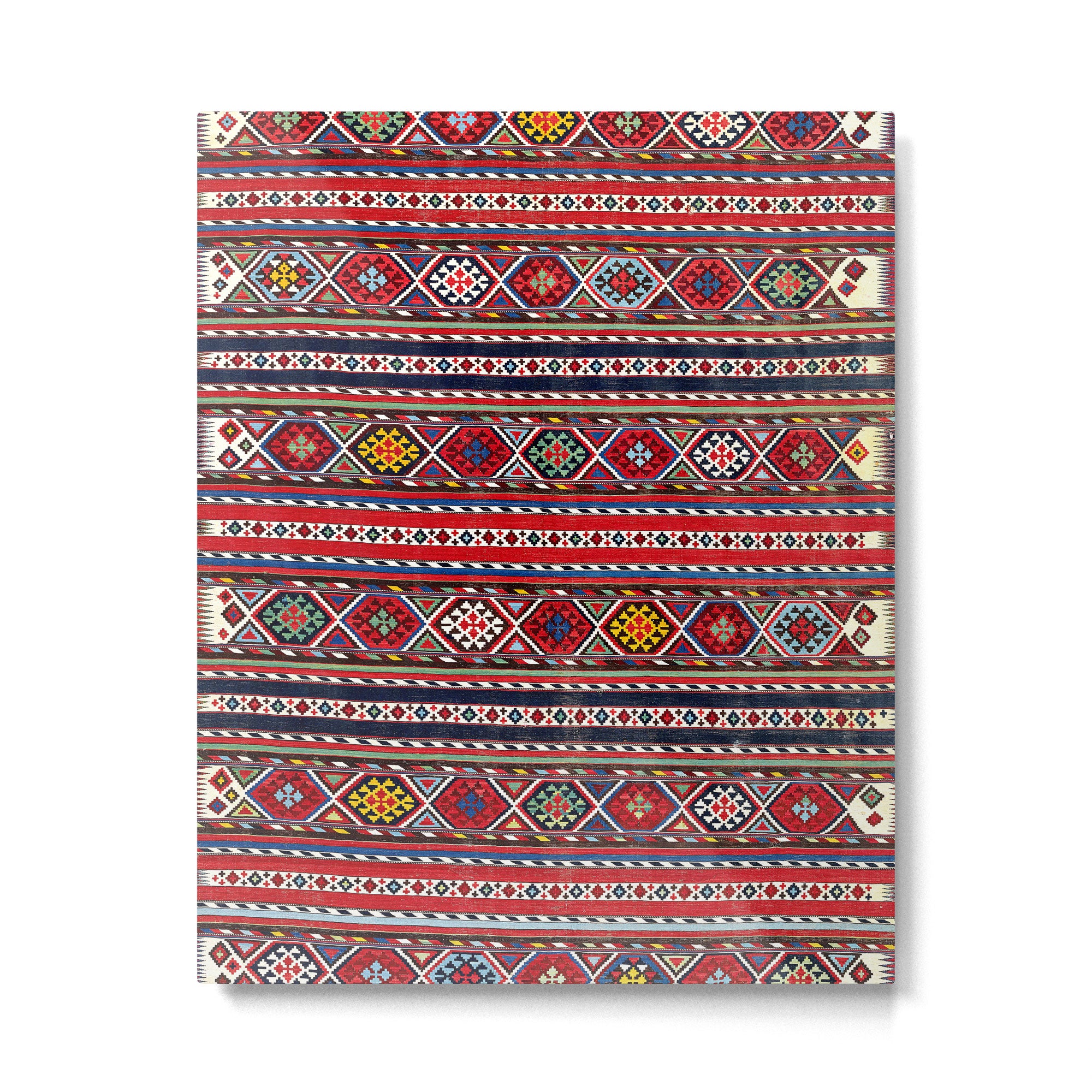 Shirvan East Caucasus Colorful Kilim Print Metal Print Gallery Image 4