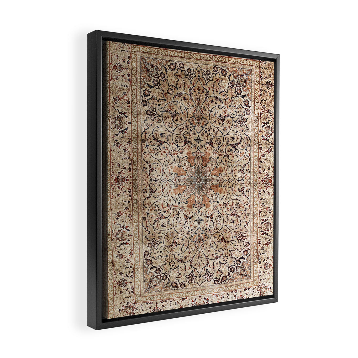 Silk Esfahan Persian Carpet Print Framed Canvas Print Gallery Image 2