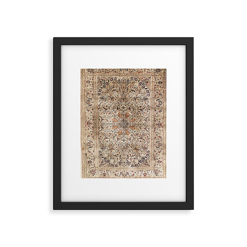 Silk Esfahan Persian Carpet Print Framed Art Print Gallery Image 4