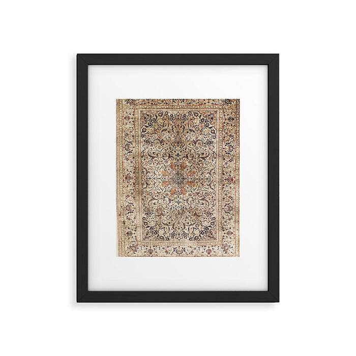 Silk Esfahan Persian Carpet Print Framed Art Print Gallery Image 1