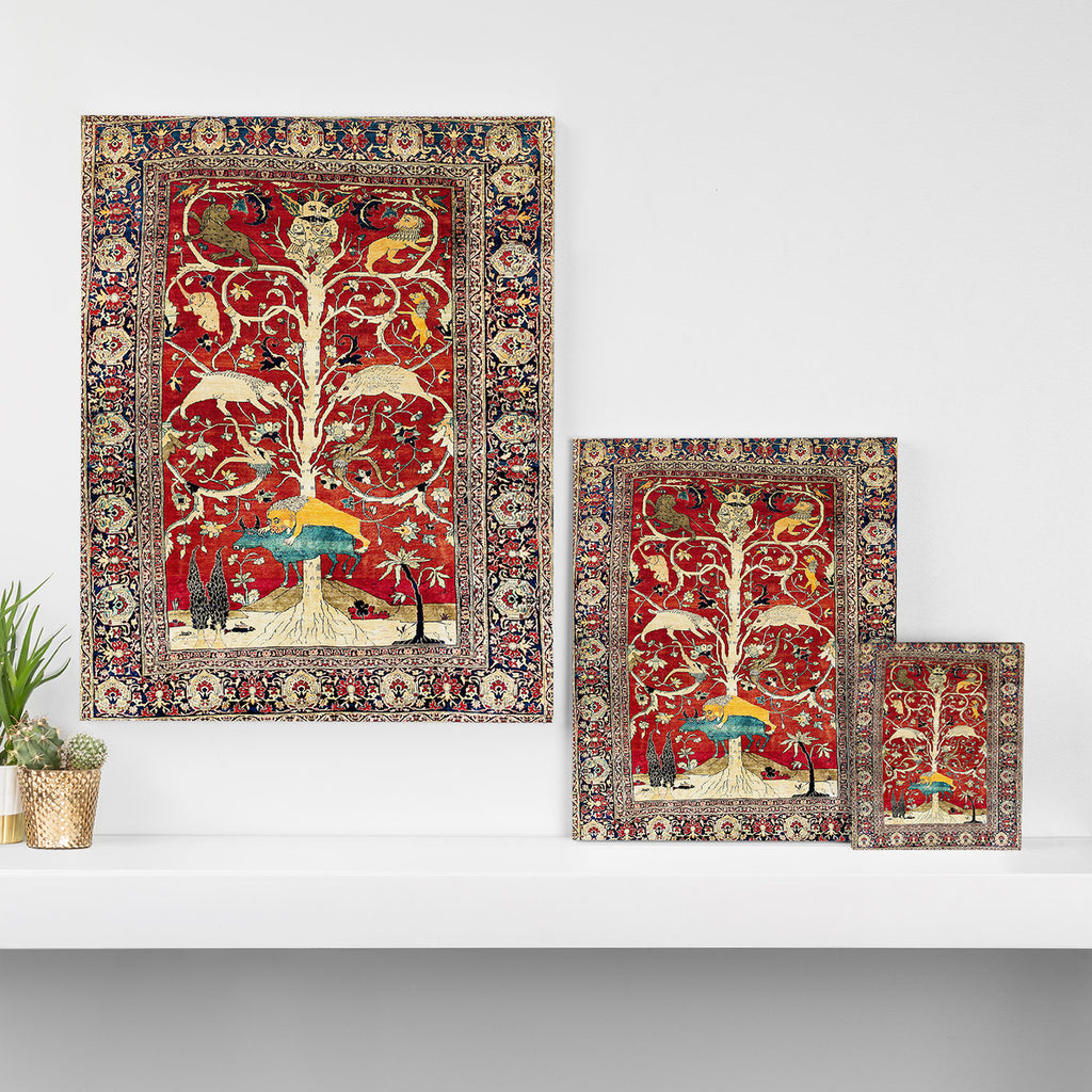 Silk Heriz Azerbaijan Northwest Persian Rug Print Canvas Print Gallery Image 3