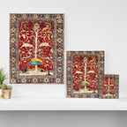 Silk Heriz Azerbaijan Northwest Persian Rug Print Canvas Print Gallery Image 3