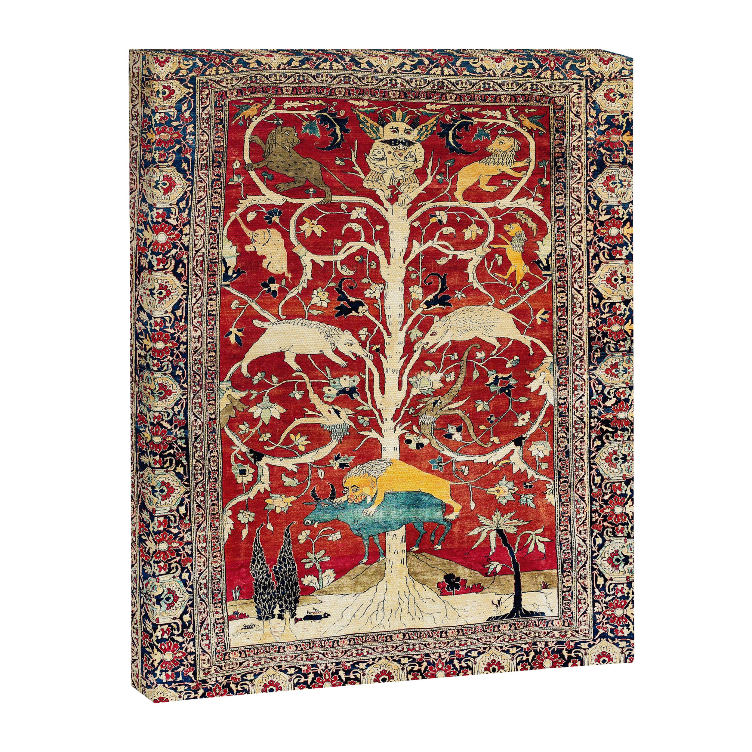 Silk Heriz Azerbaijan Northwest Persian Rug Print Canvas Print Gallery Image 3
