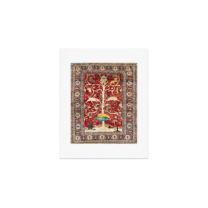 Silk Heriz Azerbaijan Northwest Persian Rug Print Art Print Gallery Image 1