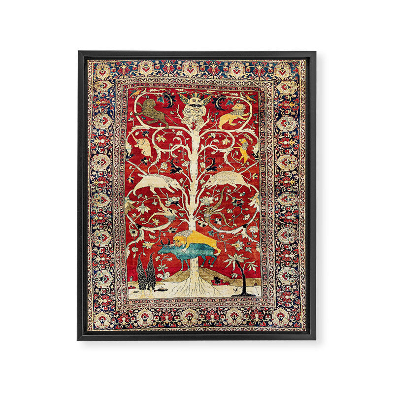 Silk Heriz Azerbaijan Northwest Persian Rug Print Framed Canvas Print Gallery Image 3
