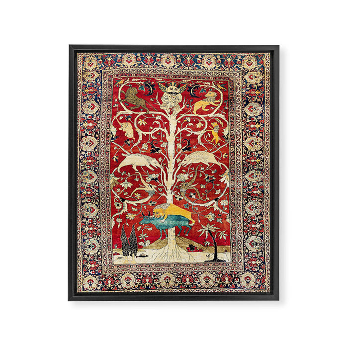 Silk Heriz Azerbaijan Northwest Persian Rug Print Framed Canvas Print Gallery Image 1