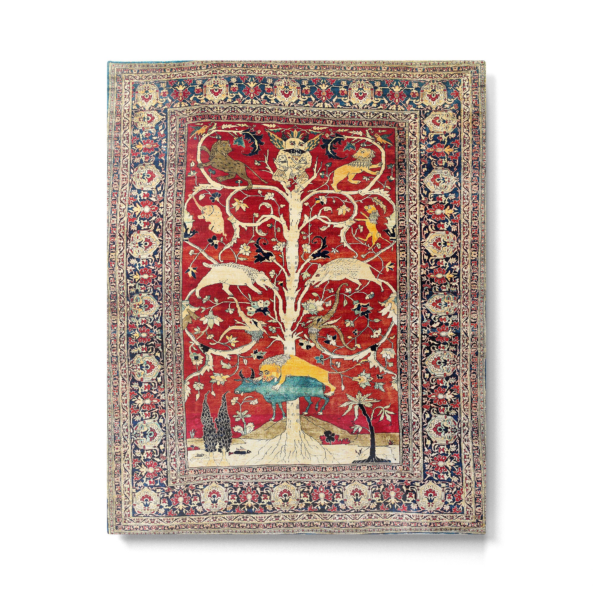 Silk Heriz Azerbaijan Northwest Persian Rug Print Metal Print Gallery Image 4