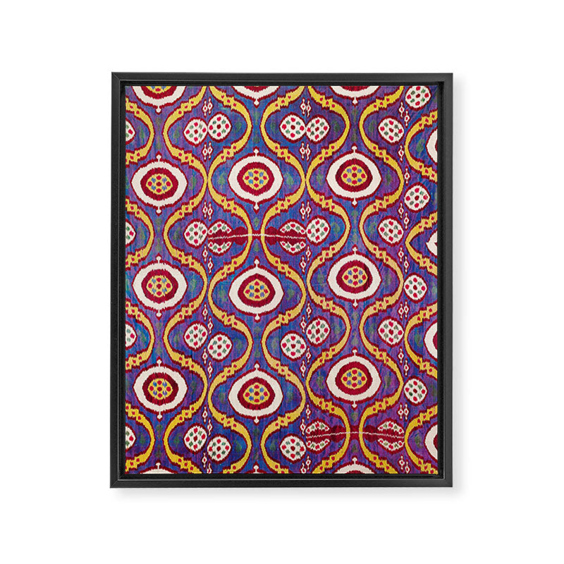 Silk Ikat Uzbekistan Parda Print Framed Canvas Print Gallery Image 3