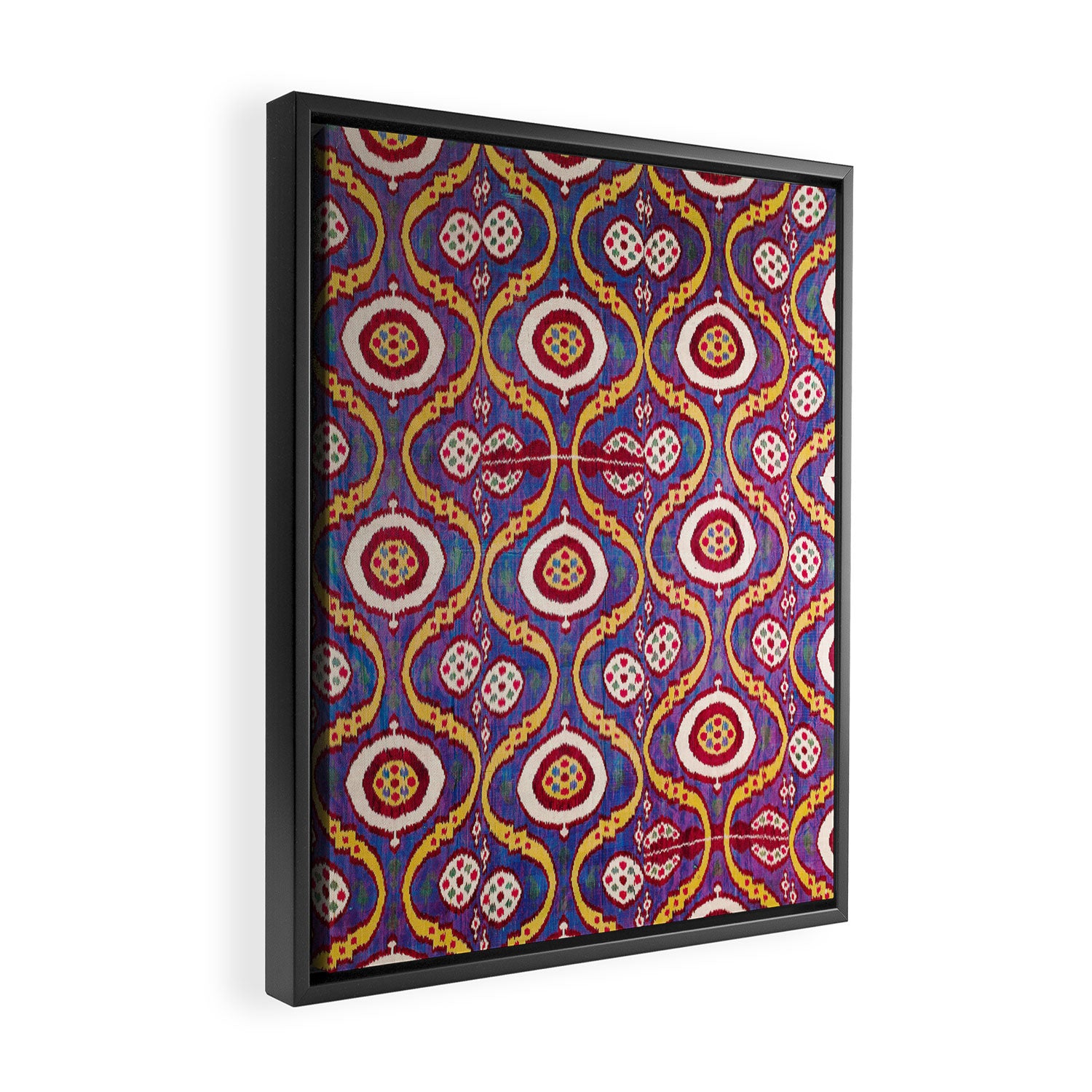 Silk Ikat Uzbekistan Parda Print Framed Canvas Print Gallery Image 2