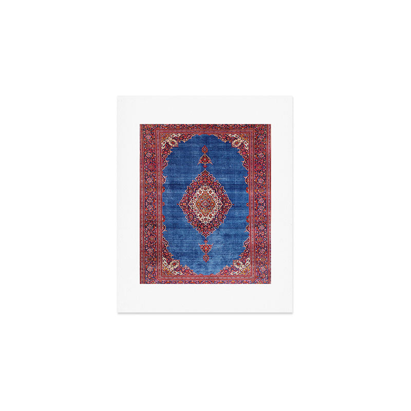Silk Kashan Central Persian Rug Print Art Print Gallery Image 1