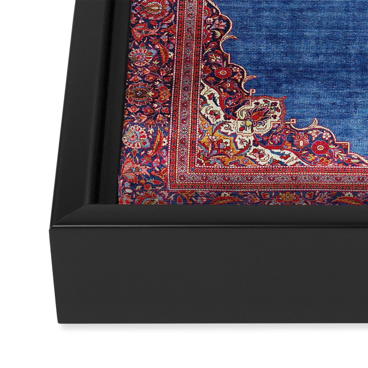 Silk Kashan Central Persian Rug Print Framed Canvas Print Gallery Image 3