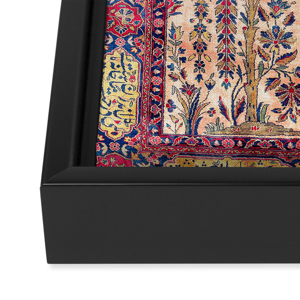 Silk Kashan Central Persian Rug Print Framed Canvas Print Gallery Image 3