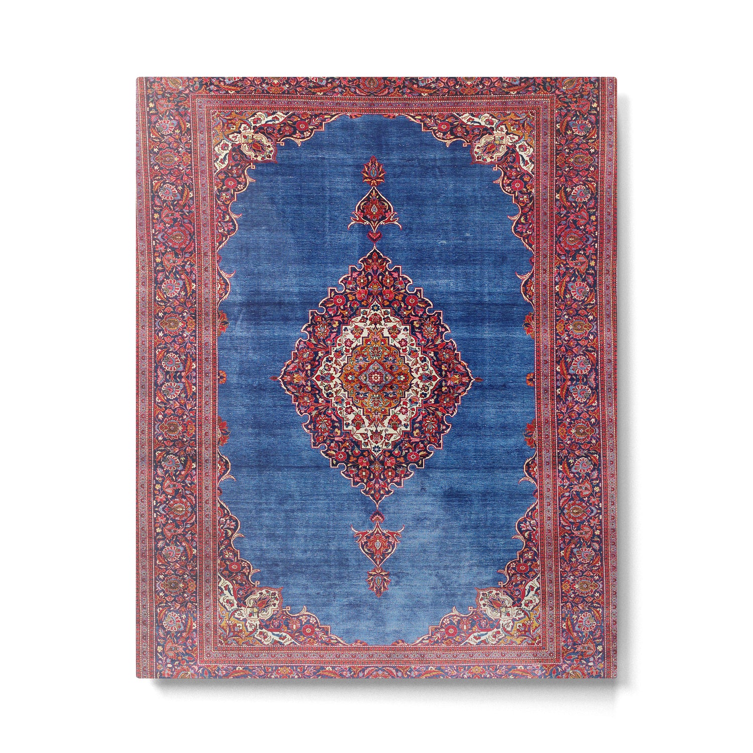Silk Kashan Central Persian Rug Print Metal Print Gallery Image 4