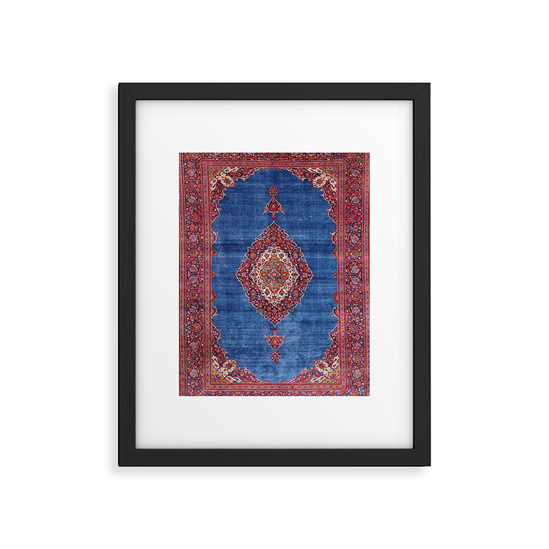 Silk Kashan Central Persian Rug Print Framed Art Print Gallery Image 5